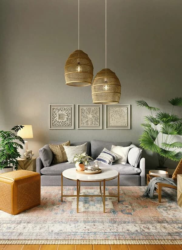 Warm, tidy living room in a Lawrence home